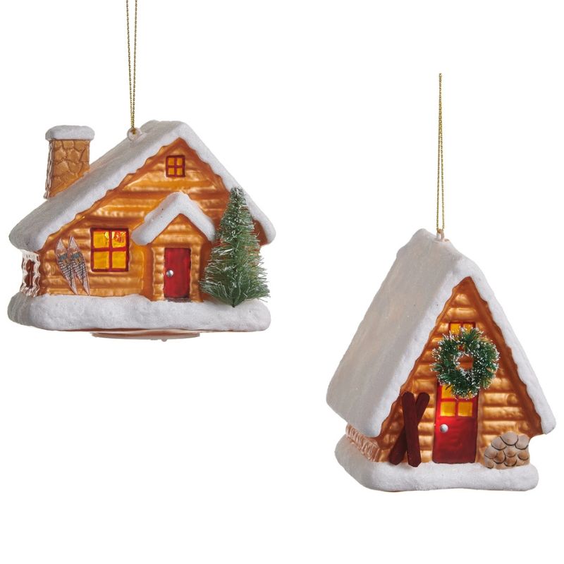 Lighted Ski Lodge Ornament